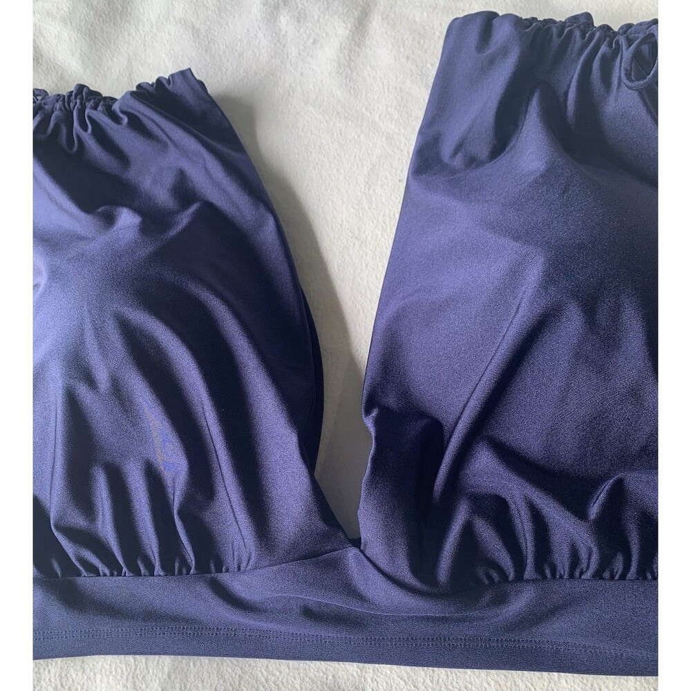 TIME AND TRU Navy Blue Ruched Plus BIKINI SWIM TOP Womens Sz 3X Brand New - Picture 2 of 12